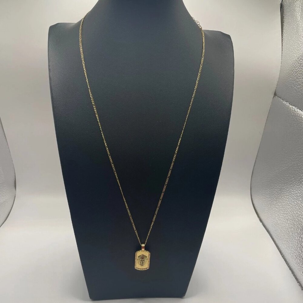 Marrin Costello "Mills" 22" 14k Gold-Plated Necklace, Lion's Head Pendant, Nice!